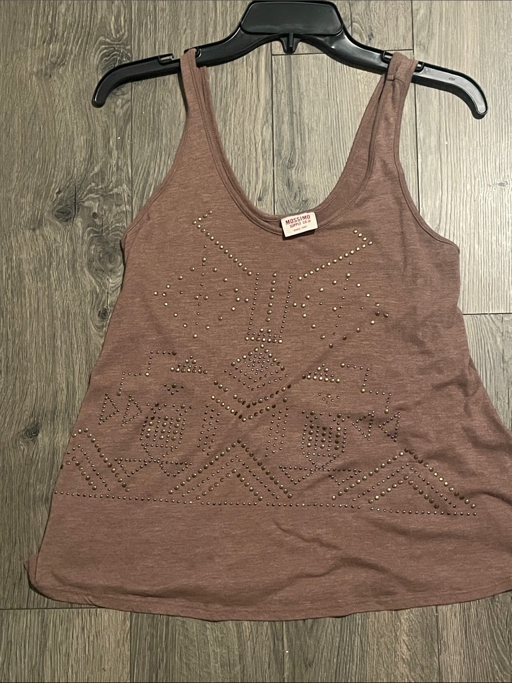 Mossimo Supply Co. Mauve Brown Studded boho Tank Top women’s size medium